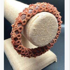 Crochet wood bangle